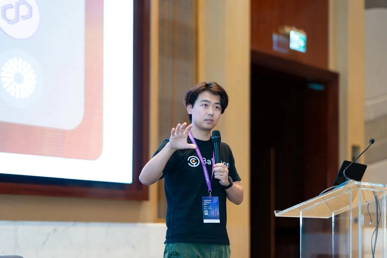 Jenks presenting on stage