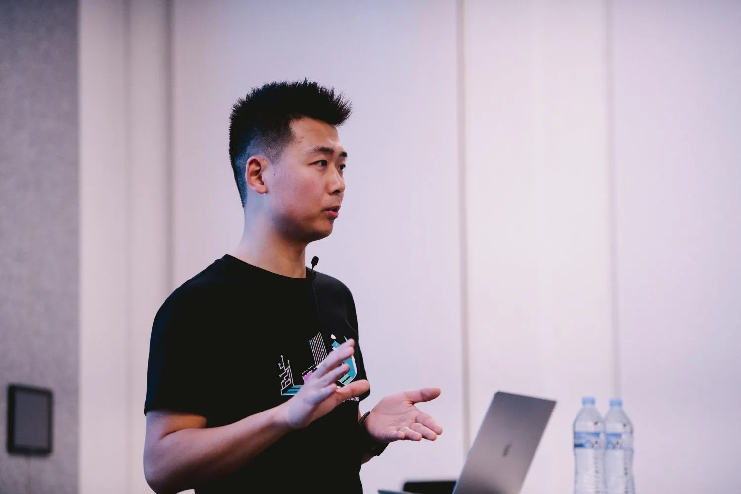 Jenks giving a technical talk